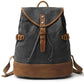 Small Waxed Canvas Leather Backpack