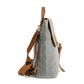 Small Canvas Leather Backpack Purse 12L