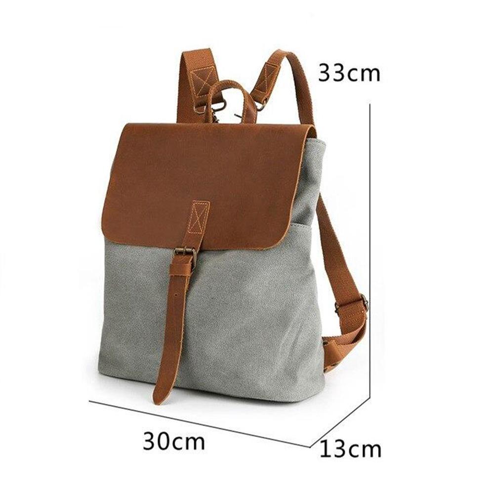 Small Canvas Leather Backpack Purse 12L